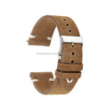 18/20/22mm Soft Suede Genuine Leather Fashion Retro Style Watch Strap Band with Quick Release Spring Bars Brown
