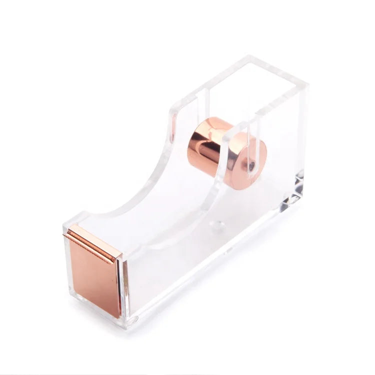 Stylish Office School Rose Gold Stationery Acrylic Tape Dispenser Small Size
