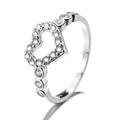 Factory 925 Sterling Silver Hollow Zircon Ladies Engagement Couple Love Ring With Forever