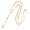 Virgin Mary Catholic Religious Gold Chains Plated Fashion Long Stainless Steel Necklaces Rosary Jewelry  NZC004