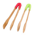 Multi-functional Eco-Friendly Bamboo Detachable Scissor-shaped Colorful Bread Tongs Salad Clips Food Clamp 30x6cm Utensils