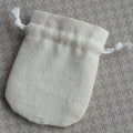 Organic Cotton White Calico Drawstring Pouch Bag