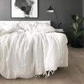 Vintage Stone Washed 100% Natural Pure Linen Flax Fiber Linen Bedding Duvet Cover Bed Sheet Set