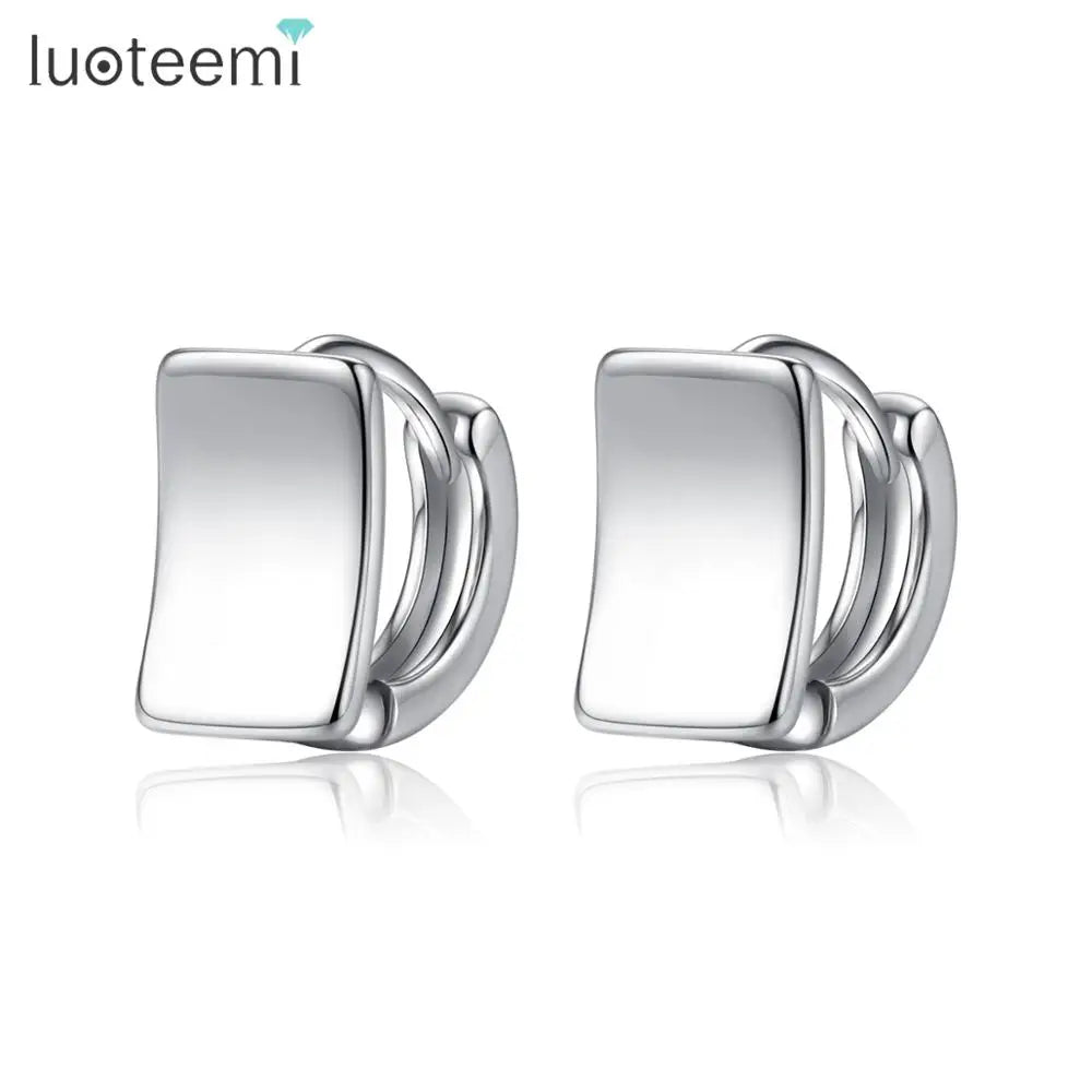 LUOTEEMI Fashion Ladies Jewelry  Gold Plated Huggie Women Earrings Lovely Gift for Girl  Korea Style Earring