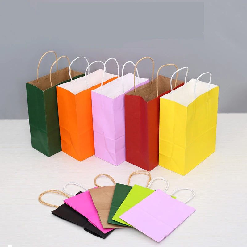 Wholesale Custom logo Printed Kraft Paper Shopping Bag Colorful Foldable Shopping Bag Gift Packaging Shopping Bag With Handle