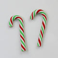 Cute Kawaii Resin Flatback Cabochons Scrapbooking Home Christmas Decoration Clay Christmas Red White Candy Cane Craft