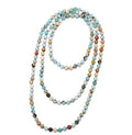 8mm Natural Matte Amazonite Handmade Long Knotted Amazonite Gemstone Beads Yoga Jewelry Chain Link Bracelets