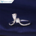 Tianyu Gems Irregular Jewellery 925 Sterling Silver Gold Plated Pear Cut Brilliant Cut Prong Set Moissanite Wedding Ring