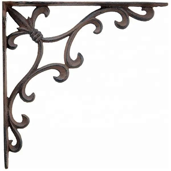 Wall Shelf Bracket Cast Iron OEM Customized Pattern Rustic Brown Triangle Bracket Metal NONSTANDARD