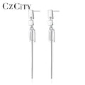 CZCITY 925 Silver Geometric Hanging Earrings Women Designer Style Drop Earring Jewelry Wholesale