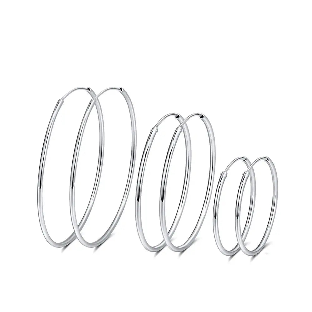 RINNTIN SE146 Fashion Women Accessories  925 Sterling Silver Jewelry Hoop Earrings