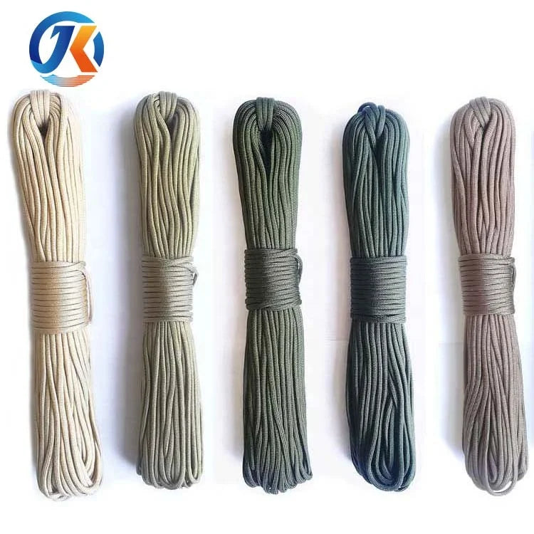 Outdoor Camping Paracord 100 Feet 31 Meters 4mm 550 Lbs Nylon Polyester PP 2mm-3mm Thickness 6mm Diameter for Survival Climbing