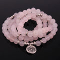 Beaded Wrap Bracelets 8mm Rose Quartz Bangle Custom Charm Necklace Bracelet