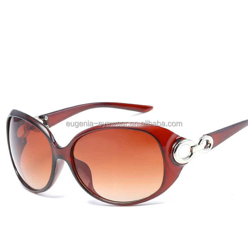 Classic Designer Sunglasses for Women Vintage Aviation UV400 Protection Light Blue Gold and Red Frame Colors PC
