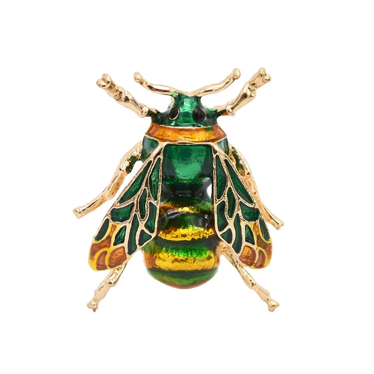 Personality Gold Plated Enamel Animal Insect Cicada Brooch Coat Cardigan Pin Fashion Accessories