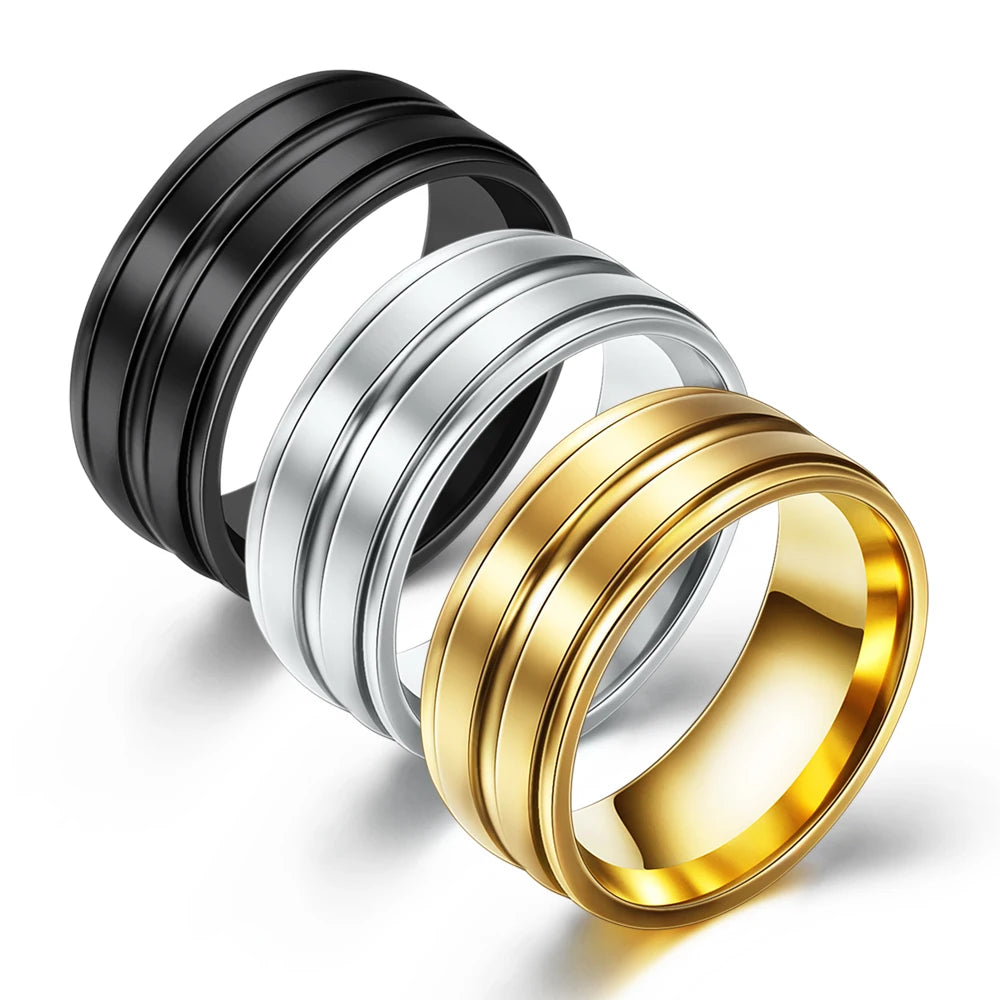 Factory Cheap Titanium Stainless Steel Rings for Men Women Double Dull Polish Fashion Jewelry Wholesale Low Price