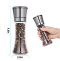 Manual Sea Salt and Black Pepper Mill Grinder with Glass Bottle 200ml
