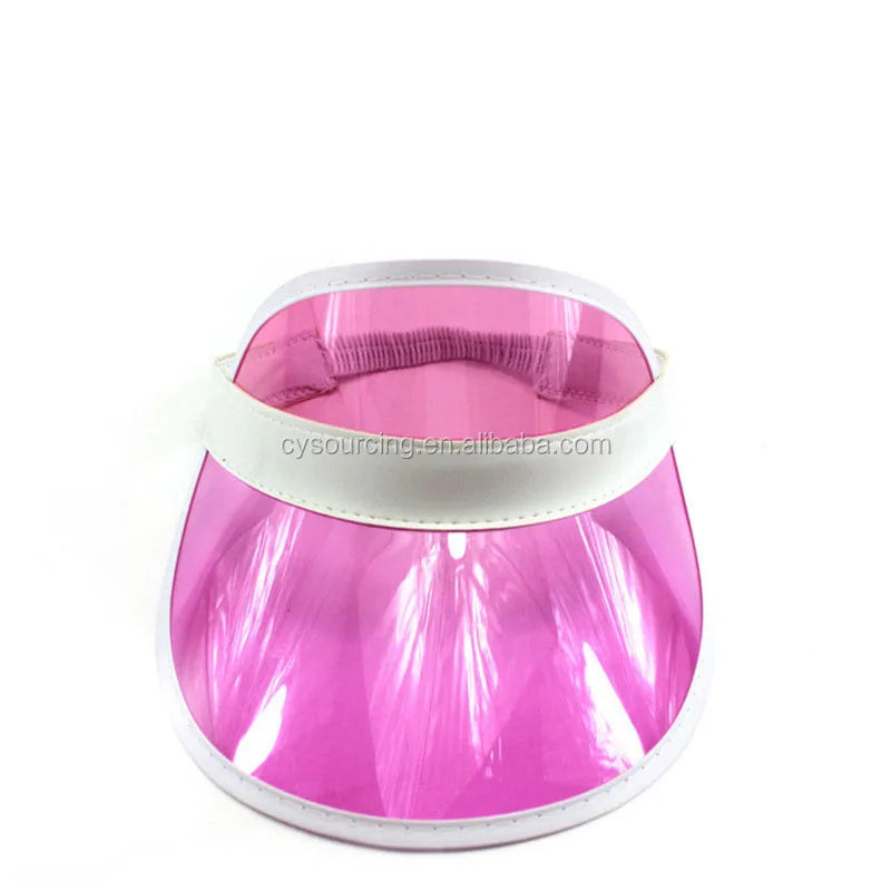 Factory Wholesale Promotion Fashion Cheap Unisex Transparent Plastic UV Sun Visor Hat for Summer