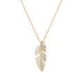 Bijoux Femme Fashion Silver 925 Jewelry Cubic Zirconia Full Diamond Maple Leaf Necklace for Women