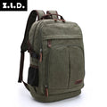 ZUOLUNDUO Vintage Canvas Rucksack Stylish Hiking Backpack with Fashionable Design Outdoor Canvas Travel Backpack