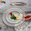 Brett European Style Black Ceramic Dinner Plate Gold Rim 8" 10" Nordic Plates Steak Plate