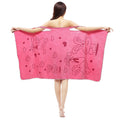 Customisable Brand Women's Largest Microfiber Bath Towel Woven in Vivid Colours 'Magic Wrap' Design