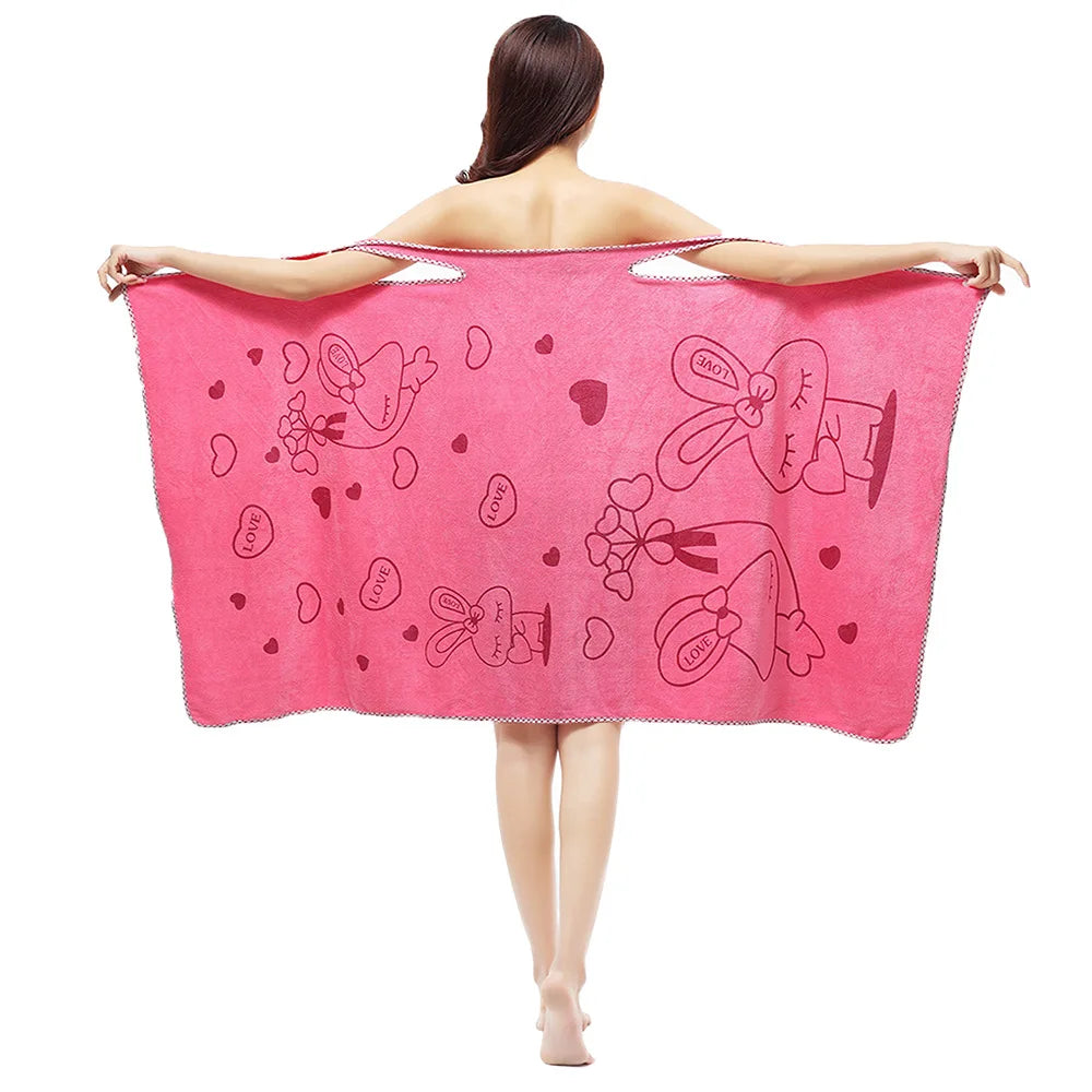 Customisable Brand Women's Largest Microfiber Bath Towel Woven in Vivid Colours 'Magic Wrap' Design