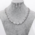 Weiman Wedding Bridal Jewelry Marquise Cut Flower Cubic Zirconia CZ Crystal Zircon Necklace and Earring Set