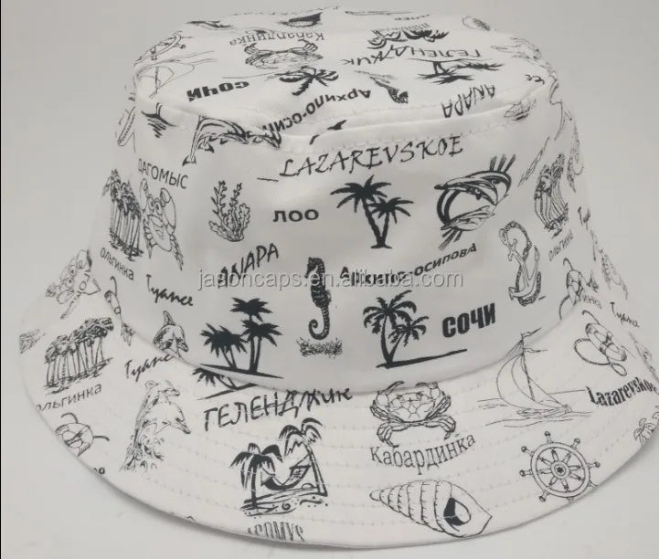 Cotton Bucket Hat Fisherman Cap with Logo Printing Unique Design Bucket Hats