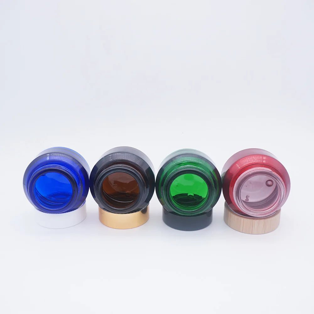 1oz Red Blue Amber Empty Serum Jar with White Plastic Gasket