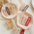 CLARMER Women's Elegant Golden Flakes Geometric Hollow Acetate Hair Clip Fashion Acetic Acid Hair Accessories