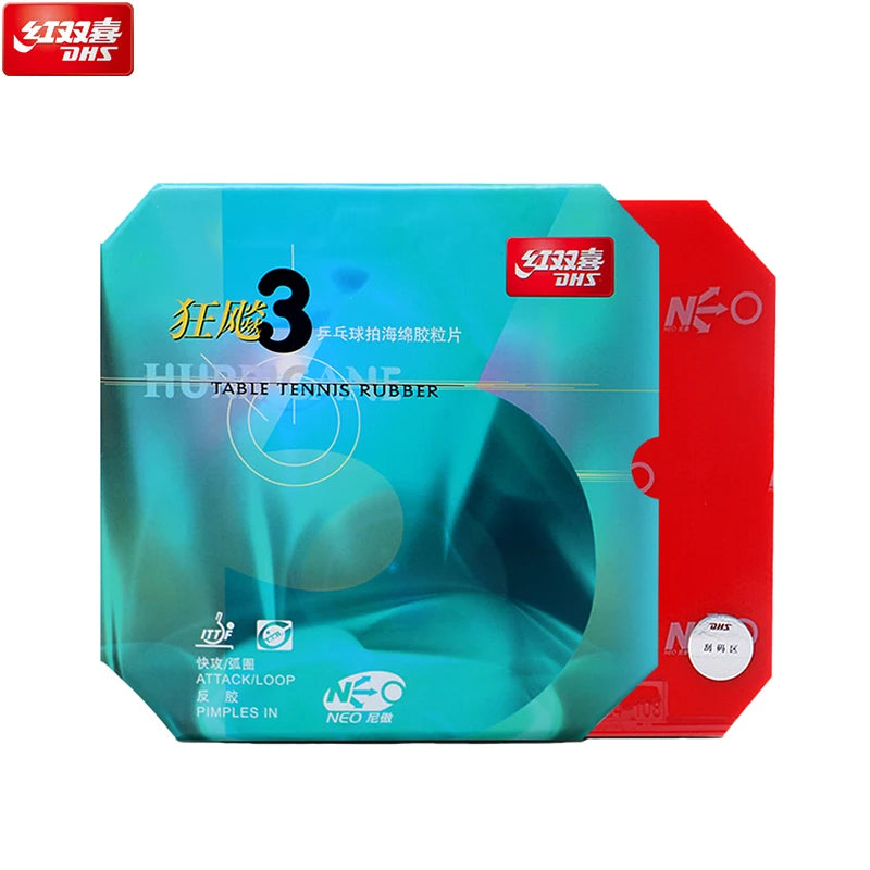 DHS Hurricane 3 Neo Table Tennis Rubber ITTF Approved Professional Sticky Ping Pong High Speed Control Loop Drive 2.2mm
