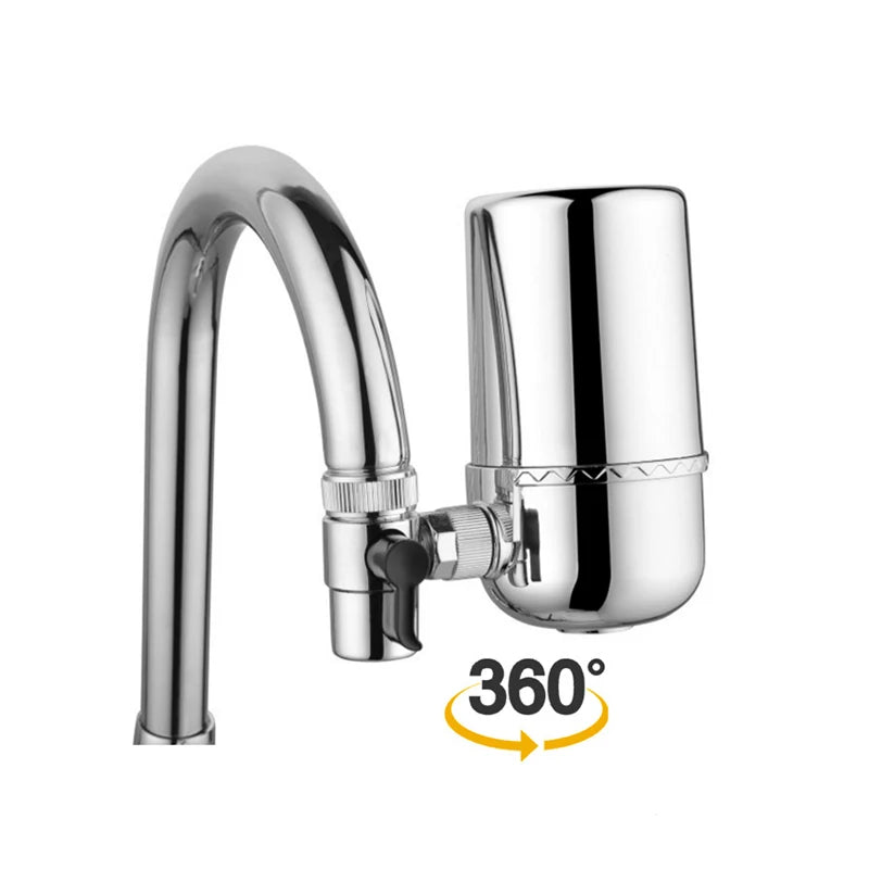YenvQeeb New Activated Carbon 360 Degree Rotation Faucet-Mounted Water Filter System 3-6 Months Replacement Household Kitchen