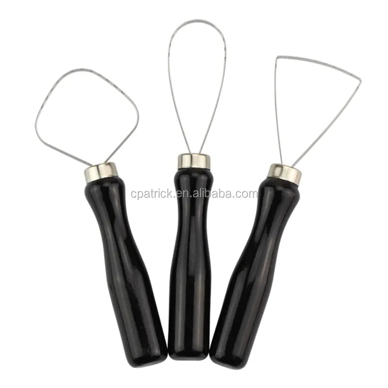 3pcs Sculpture Scraper Knife Carved Sludge Shape Ceramic Pottery Clay Trimming Big Loop Tools Set  for Sale
