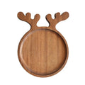 Hot Sell  Creative  Handmade  Antlers Shape  24cm Walnut  Wood  Dessert Dish