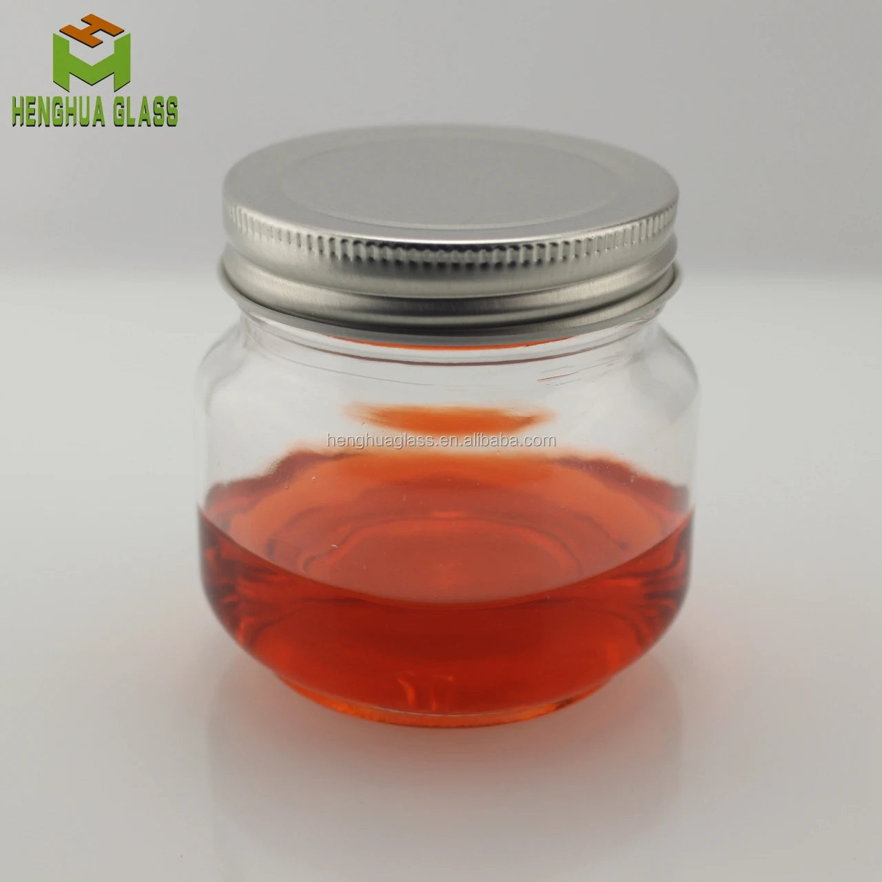 Hot Sale 250ml 8oz square Glass Mason Jam Honey Canning Glass Jar Food Preserve Candy Chilli Sauce Container Jar  with Metal Lid
