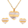 Fashion Jewelry Set Wholesale Necklaces & Earrings Gold Plated Stainless Steel Heart Women  Jewelry Sets