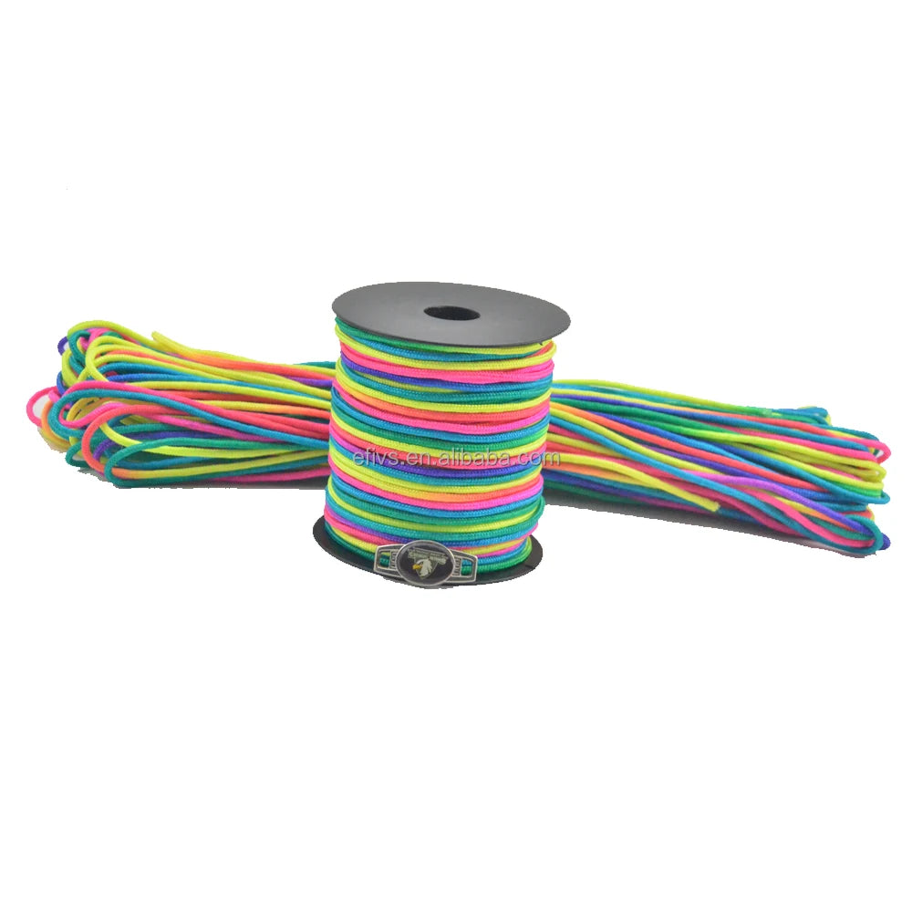New Colorful Rainbow 2mm for Paracord Spools for Camping & Hiking Parachute Cord Bracelet Making Direct Supplier