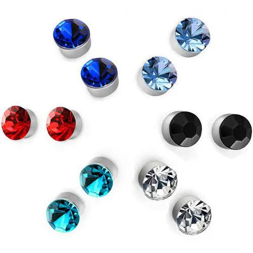 Magnetic Stainless Steel Earring Stud Trendy Bezel Setting Jewelry for Orthodox for Anniversary