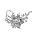 Weiman Factory Direct Sale Rose Gold / Dark Silver Plated Zinc Alloy Crystal Rhinestones Floral Wedding Brooches