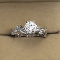 CAOSHI Wedding Crystal Silver Color Rings Engagement Cubic Zircon Ring Fashion Bijoux for Women Leaf Rings