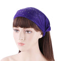 Women Rhinestone Bandana Elastic Hair Band Turban Plain Girls Glitter Headband Sport Headbands TD-10A