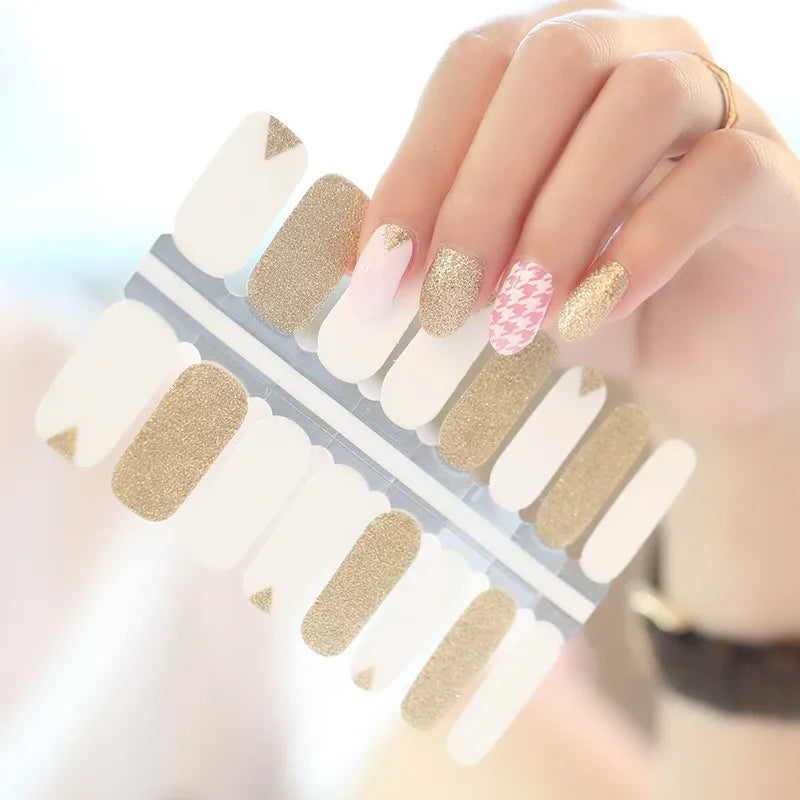 Korean Style Nail polish Sticker Non-Toxic Long Lasting Nail Strips OEM ODM Available