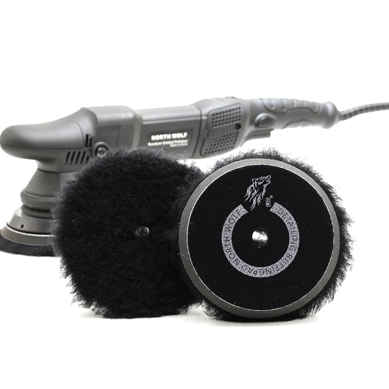 Korea Hot Sale Goat DA Wool Buffing Pad 5 Inch Heavy Cutting Car Care Black Wool Polishing Pads