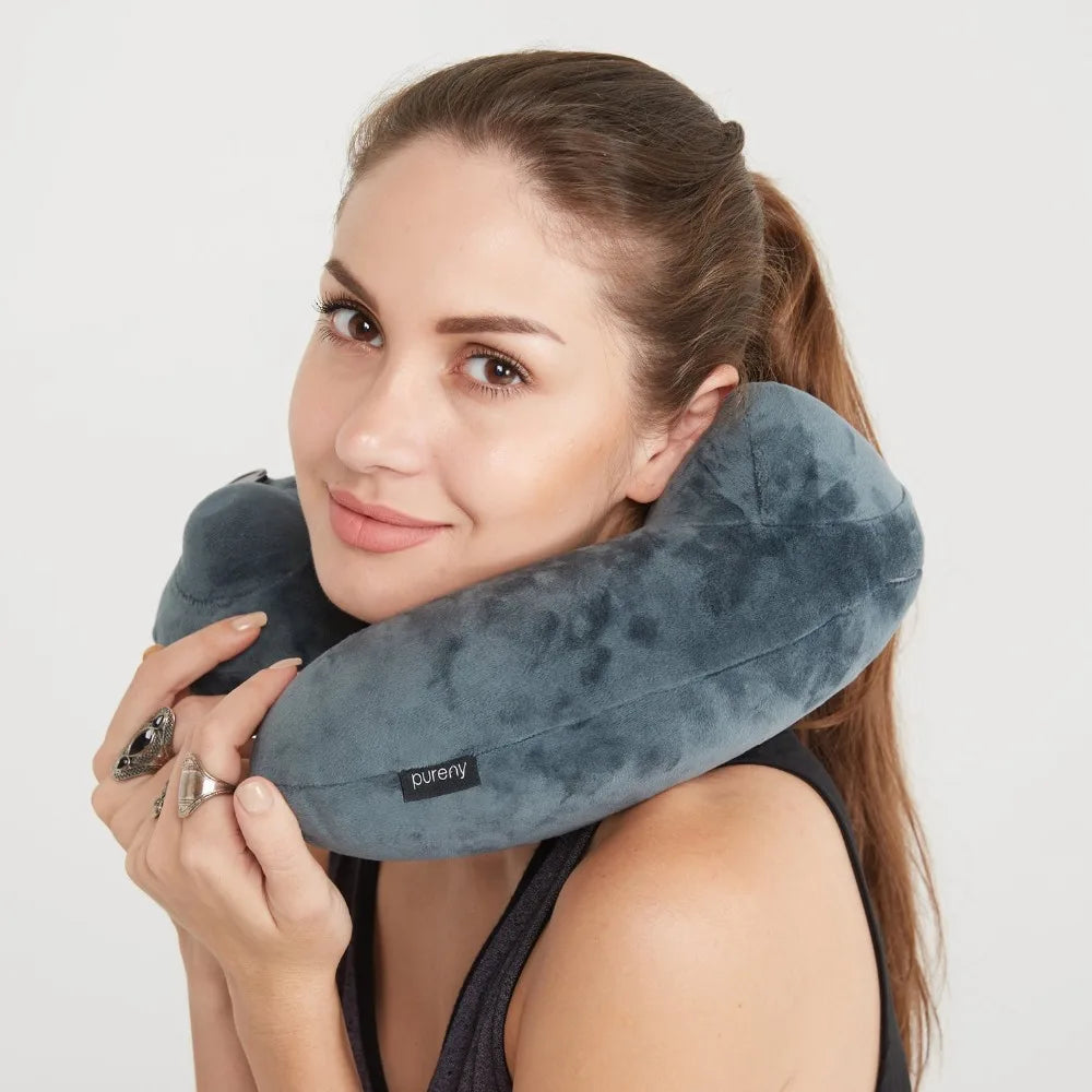 Woqi Travel Pillow Soft Neck Support Inflatable Neck Pillow Lightweight for Sleeping on AirplaneCarTrain U Shape Travel Pillow