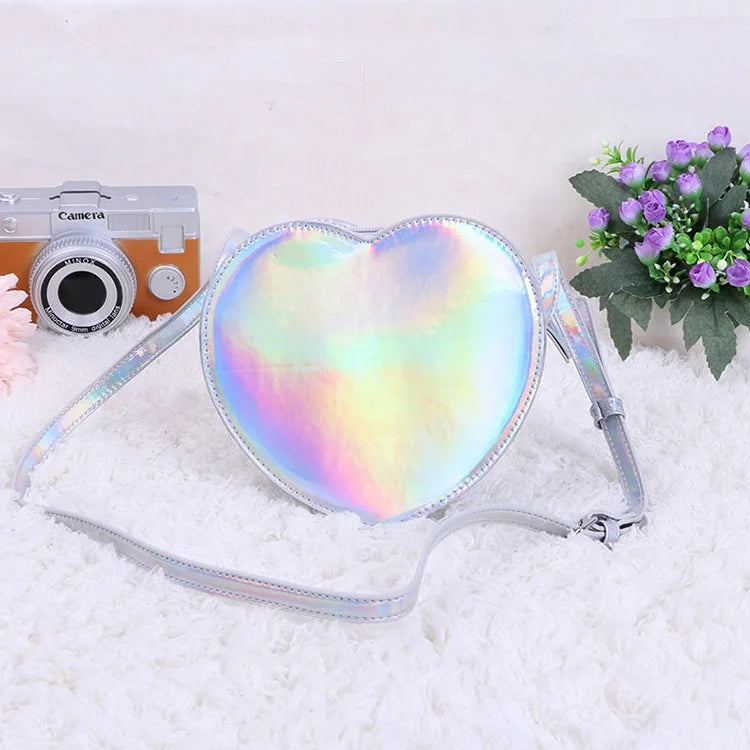 Yajie Factory Custom Logo Mini Heart Shape PVC Zipper Closure Japan Style Waterproof Foldable 1-1.9L Capacity Daily Outdoor