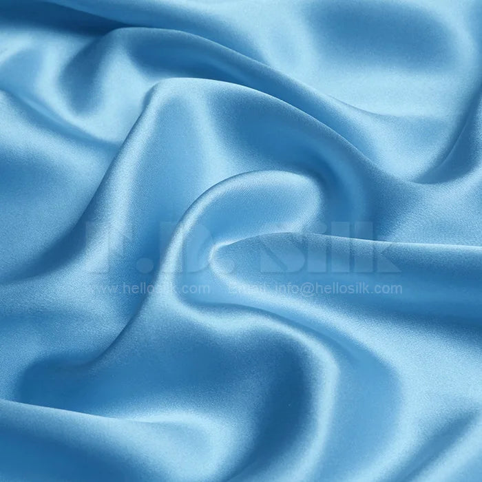 Low Minimum Spandex Silk Fabric and 16mm Silk Stretch Satin for Silk Dress Blue Color