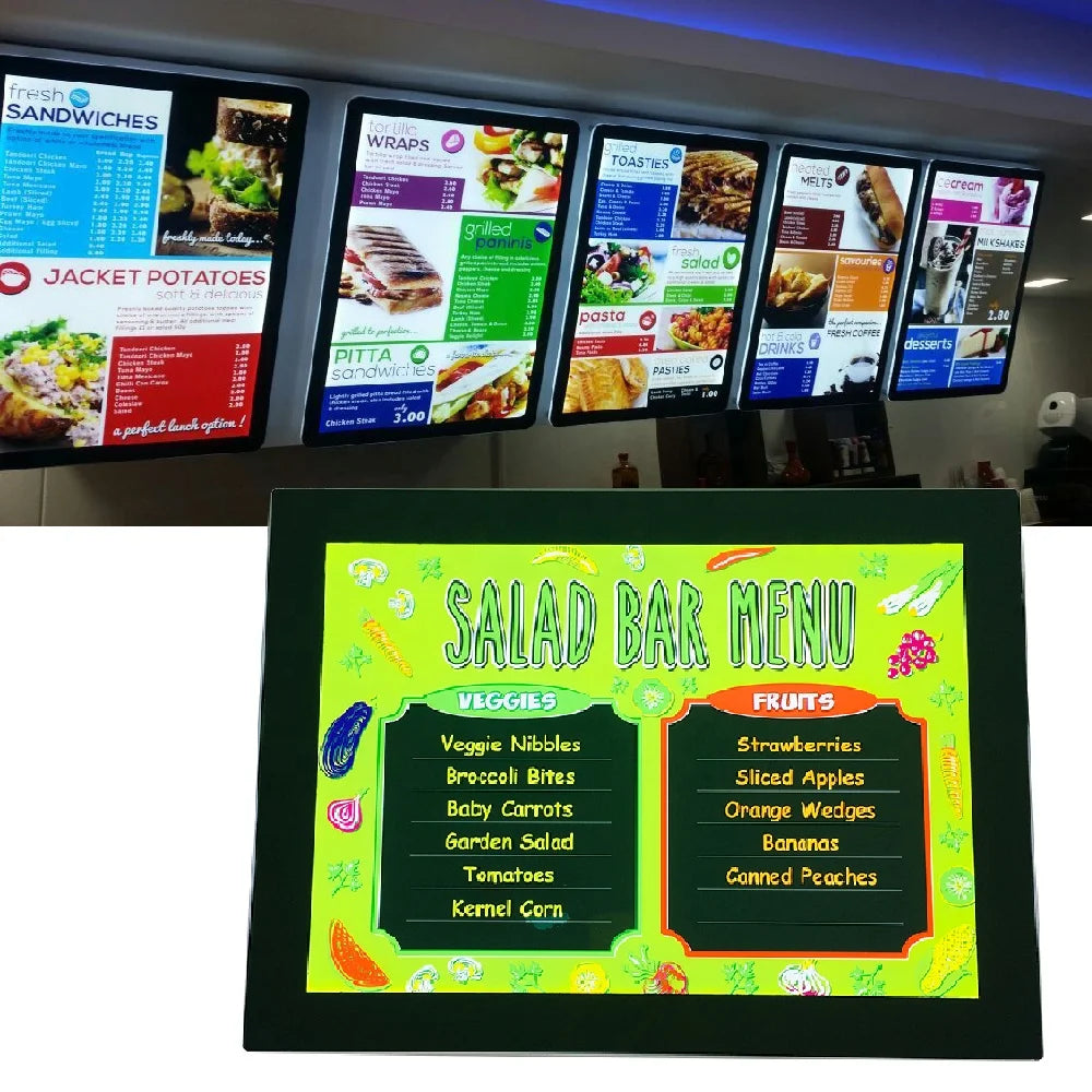 LITSIGN Rectangle Tablet Hanging Magnetic Wall Acrylic Holder Sign Electron Folder Led Board Food Restaurant Menu Ultra Slim