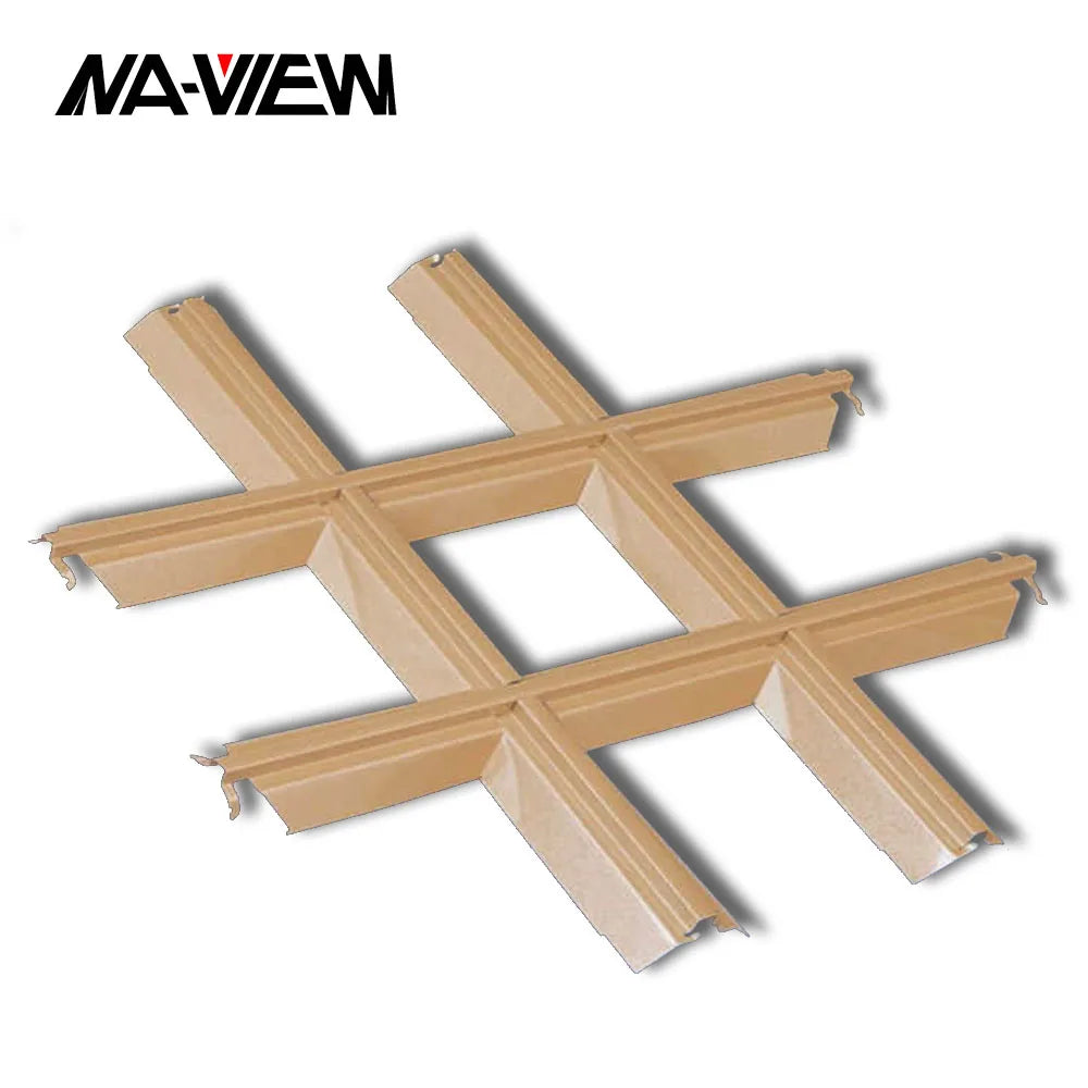 Modern Style Restaurant Grid False Ceiling Tiles Fireproof and Waterproof Metal & Aluminum Alloy for Hall Use