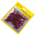 50pcs /bag Simulation Earthworm Soft Lure Isca Artificial Fishing Lure 4cm Red Worms Bait